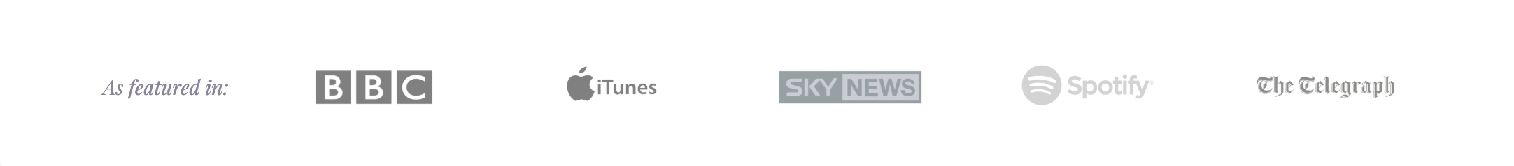 As featured in: BBC, iTunes, Sky News, Spotify, The Telegraph